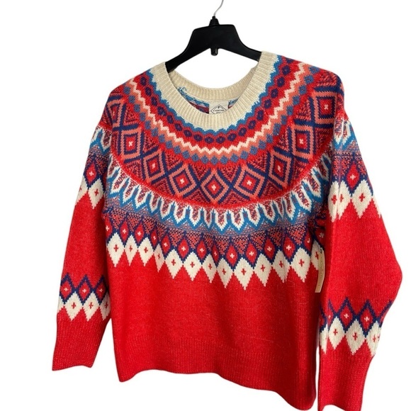 St.John's Bay X-Large Petite Fair Isle Nordic Knit Crewneck Sweater Cottagecore - Picture 4 of 14